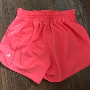 RARE Australian hotty hot Lululemon shorts! 4” high rise. Watermelon red!